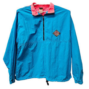 VTG GOTCHA Surf Skate Surf Pullover Blue Jacket Size M Spellout Color Block 80s